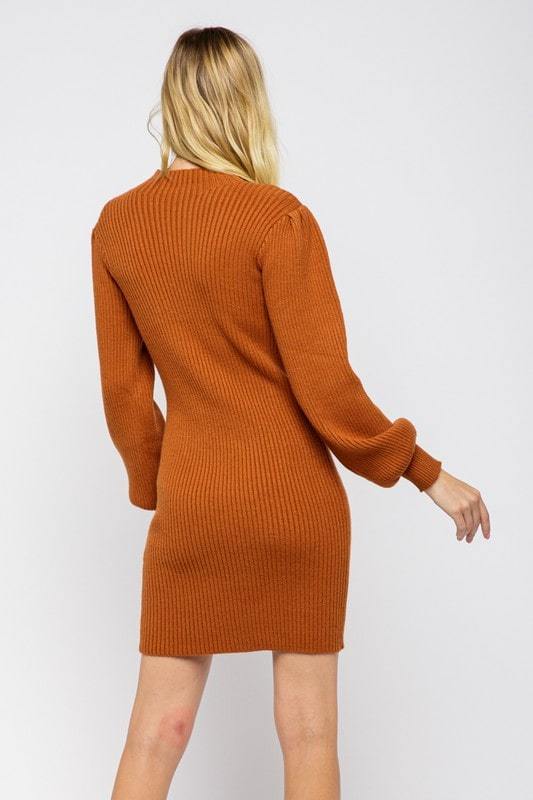 Always Chic Burnt Orange Long Sleeve Sweater Dress Always Chic Burnt Orange Long Sleeve Sweater Dress