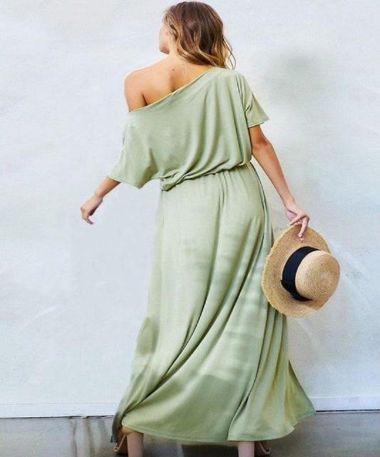 Sage Off The Shoulder Maxi Dress Sage Off The Shoulder Maxi Dress