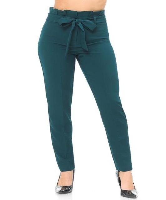 Slim Fit Paper Bag Pants - DeVanit Boutique Slim Fit Paper Bag Pants - DeVanit Boutique