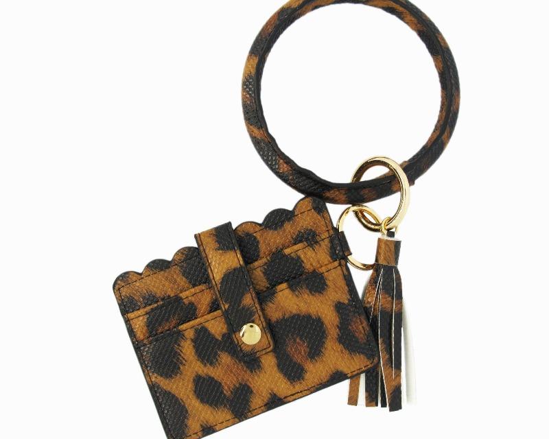 Wristlet Keychain & Wallet - Leopard