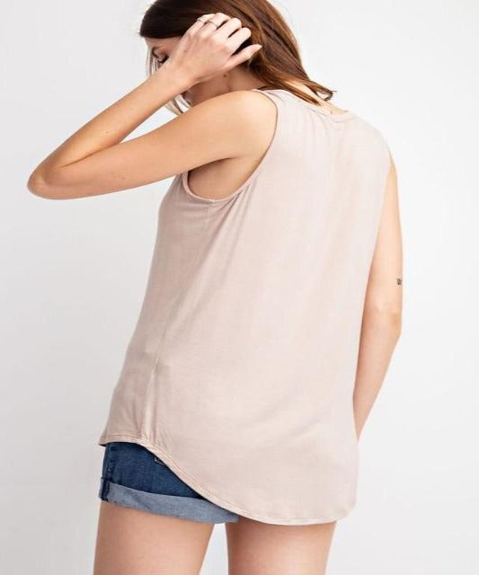 Darsa Tan Taupe Tank Top - DeVanitè Boutique