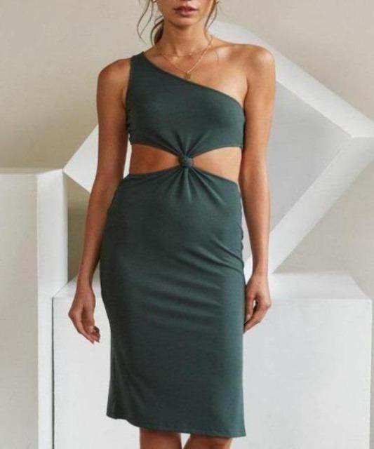 Anya Mint Cutout Bodycon Midi Dress - DeVanitè Boutique