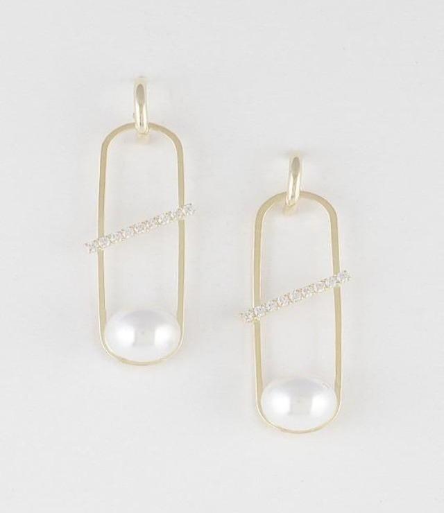 Art Deco Gold and Pearl Earrings - DeVanitè Boutique