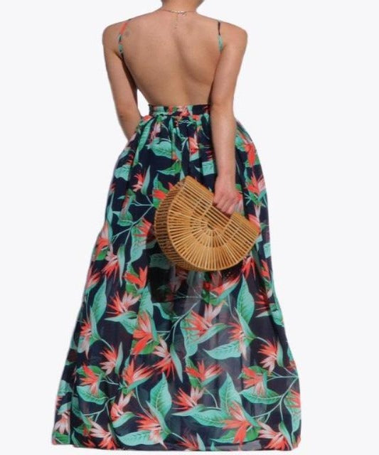 Birds of Paradise Navy Maxi Dress - DeVanitè Boutique