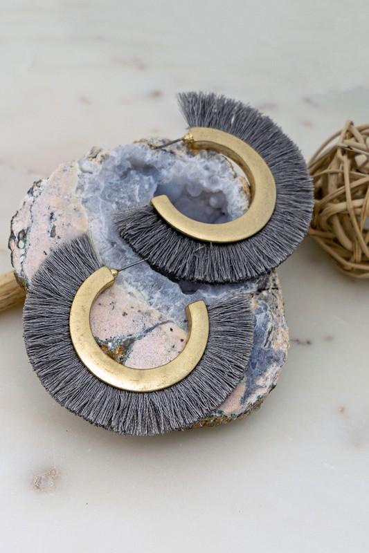 Fan Tassel Hoop Earrings - DeVanitè Boutique