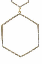 Geometric Gold Rhinestone Earrings - DeVanitè Boutique