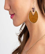 Jamila Leather Drop Earrings - Brown - DeVanitè Boutique