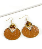 Jamila Leather Drop Earrings - Brown - DeVanitè Boutique