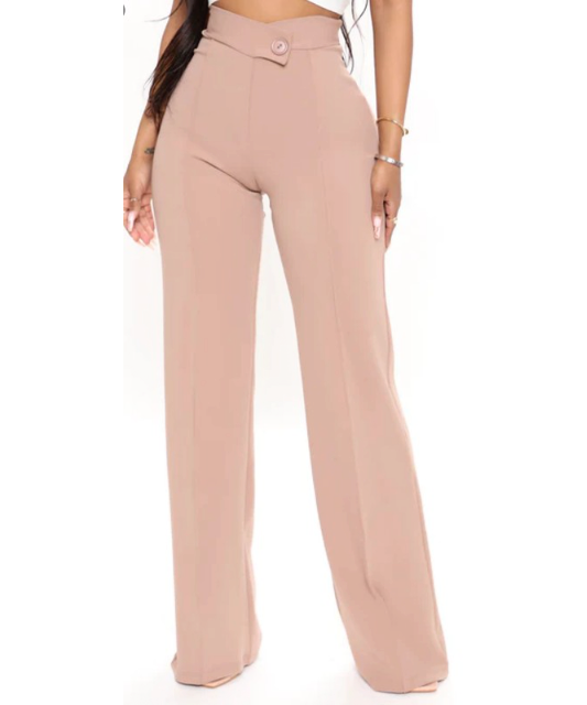 victoria high waisted dress pants - taupe Lacie Asymmetrical High Waist Pants