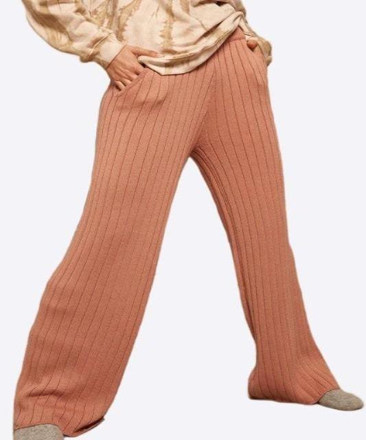 Lux Ribbed Knit Wide Leg Lounge Pants - DeVanitè Boutique