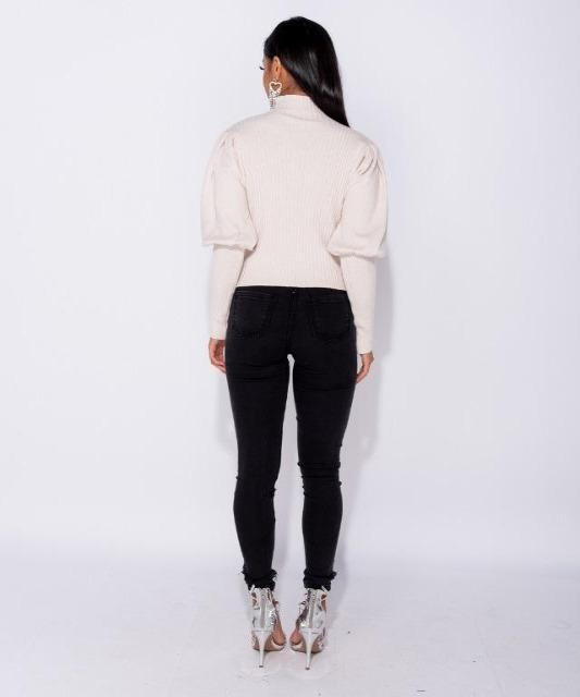 Leslie Mock Neck Sweater - DeVanitè Boutique