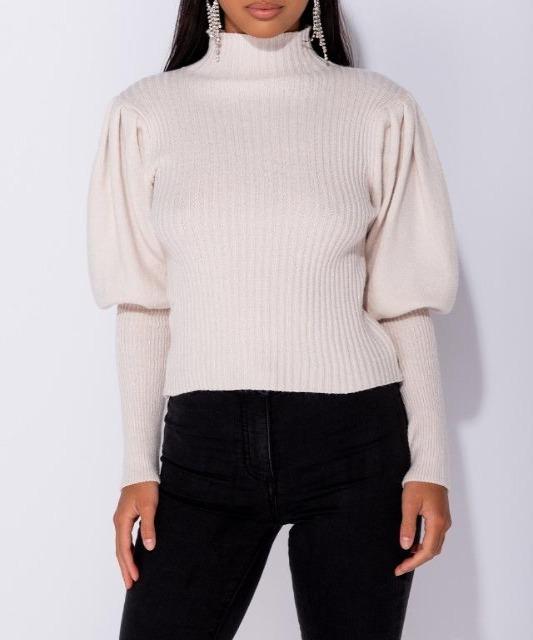 Leslie Mock Neck Sweater - DeVanitè Boutique