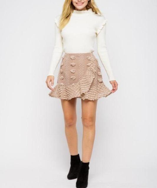 Pom-Pom Lace Mini Skirt - DeVanitè Boutique