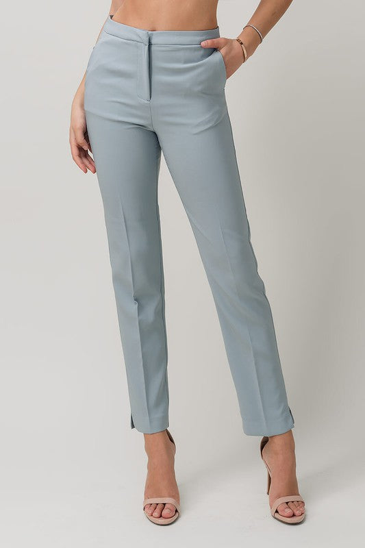 Pretty in Blue Straight Leg Ankle Pants - DeVanitè Boutique