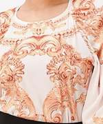 Regal Retro Print Blouse - DeVanitè Boutique