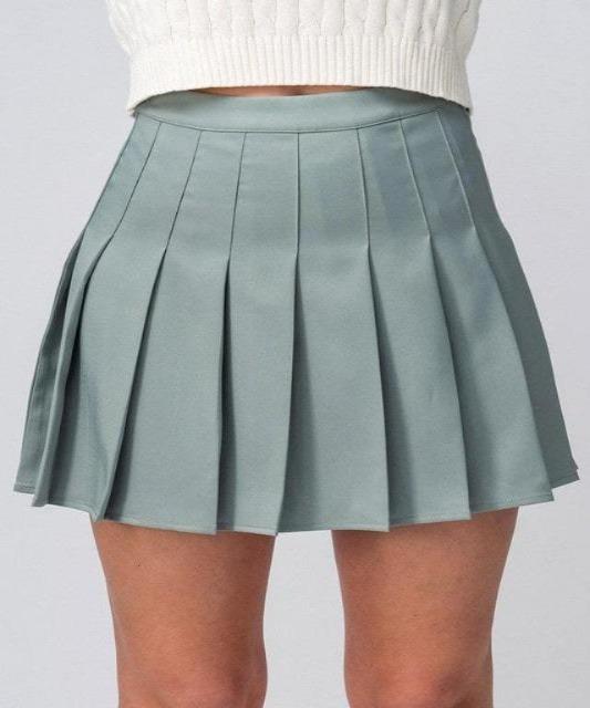 Vintage Pleated Tennis Skirt Sage - DeVanitè Boutique