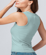 Sage Vintage Ribbed Knit Tank - DeVanitè Boutique