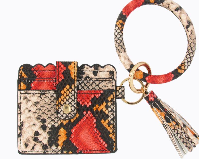 Wristlet Keychain & Wallet - Multi Snakeskin - DeVanitè Boutique